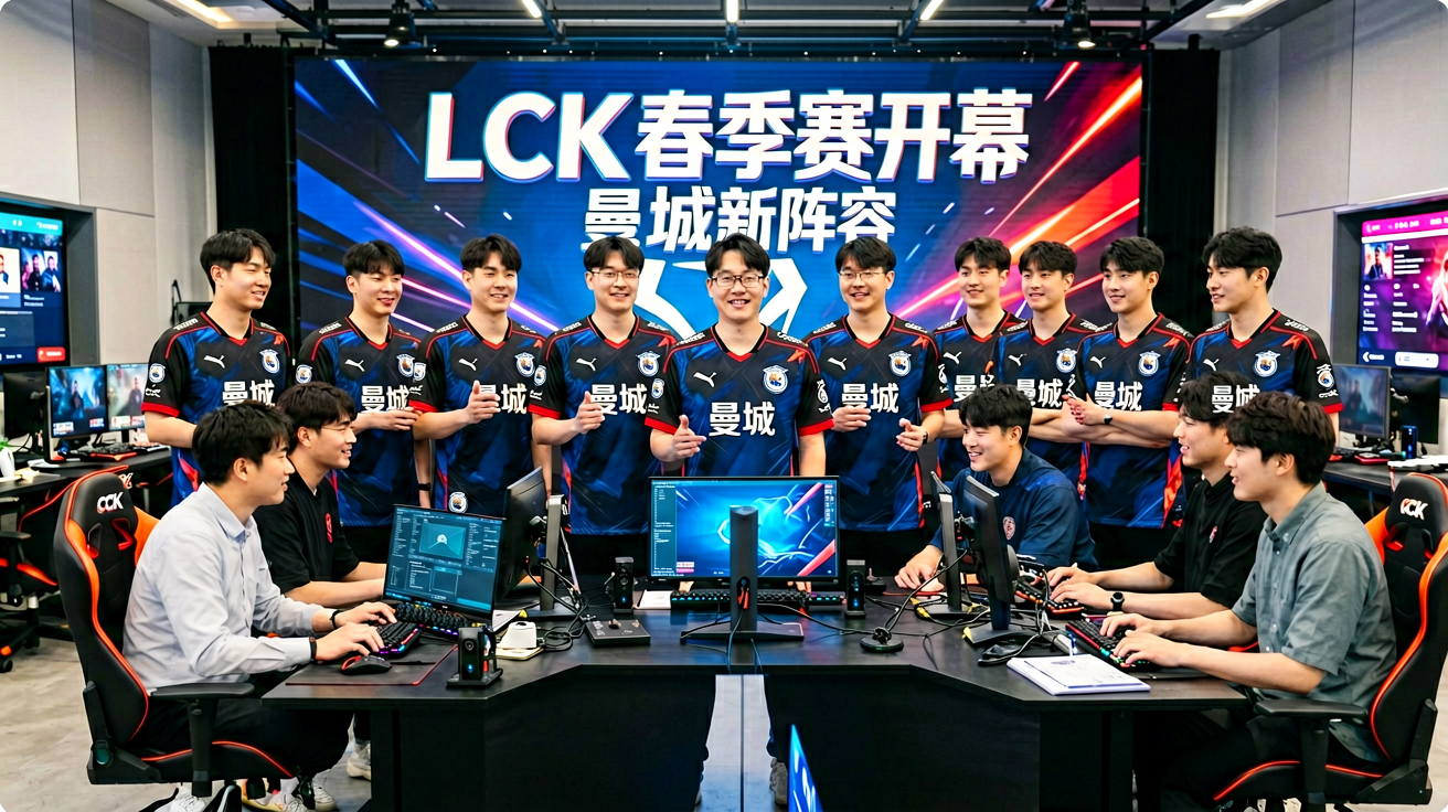 电竞战队合影,T1战队成员在LCK赛季前集体亮相